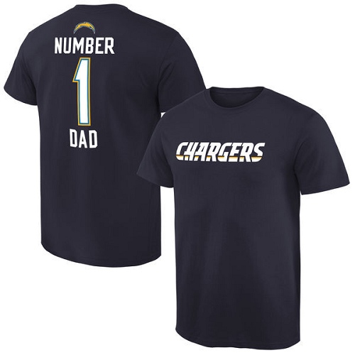 NFL Men's Los Angeles Chargers Pro Line Navy Number 1 Dad T-Shirt